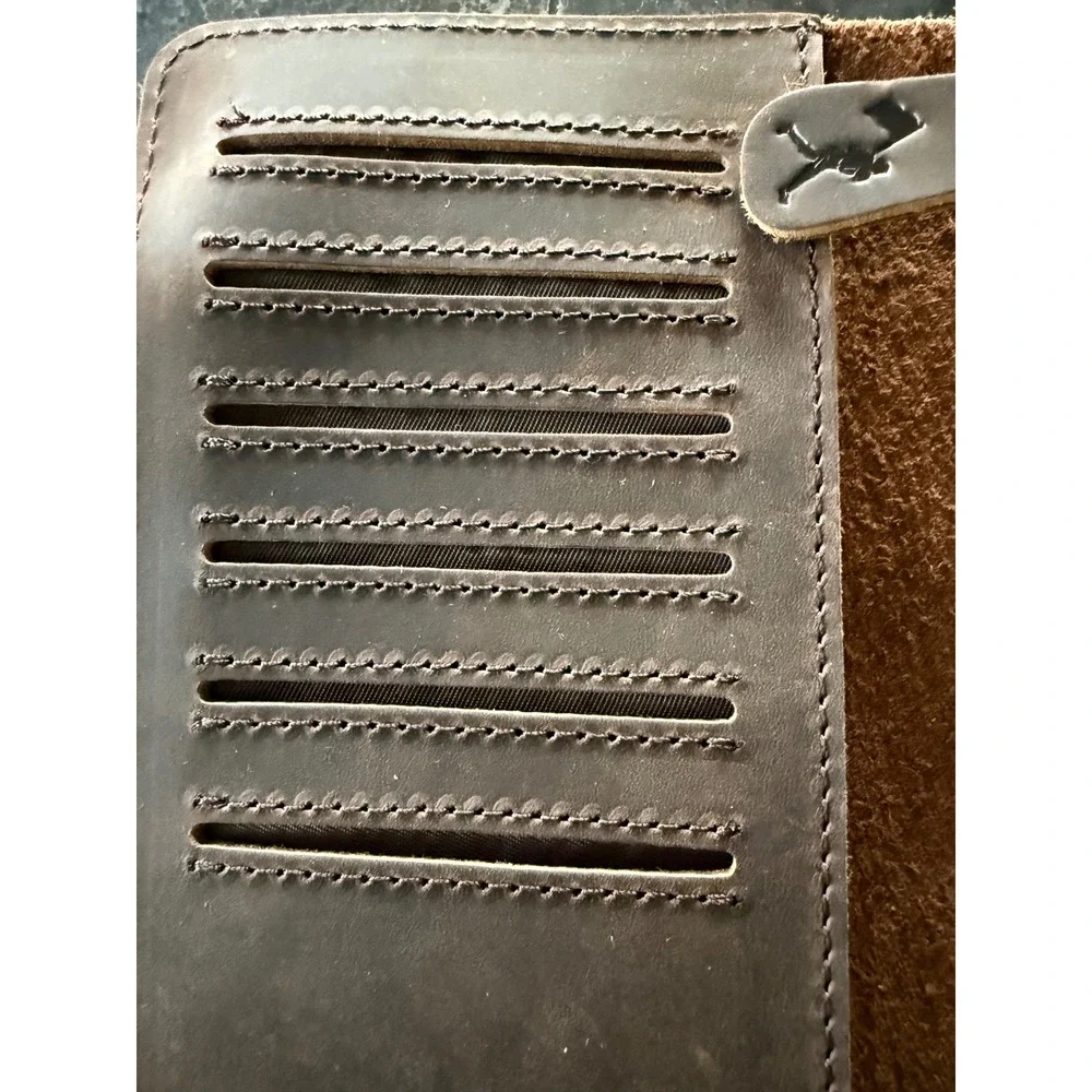 Glove Leather Baseball Wristlet‎ Wallet Brown 